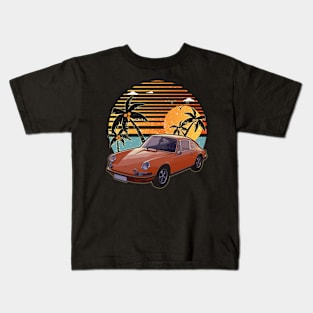 Porsche 911 1963 car sunset Kids T-Shirt